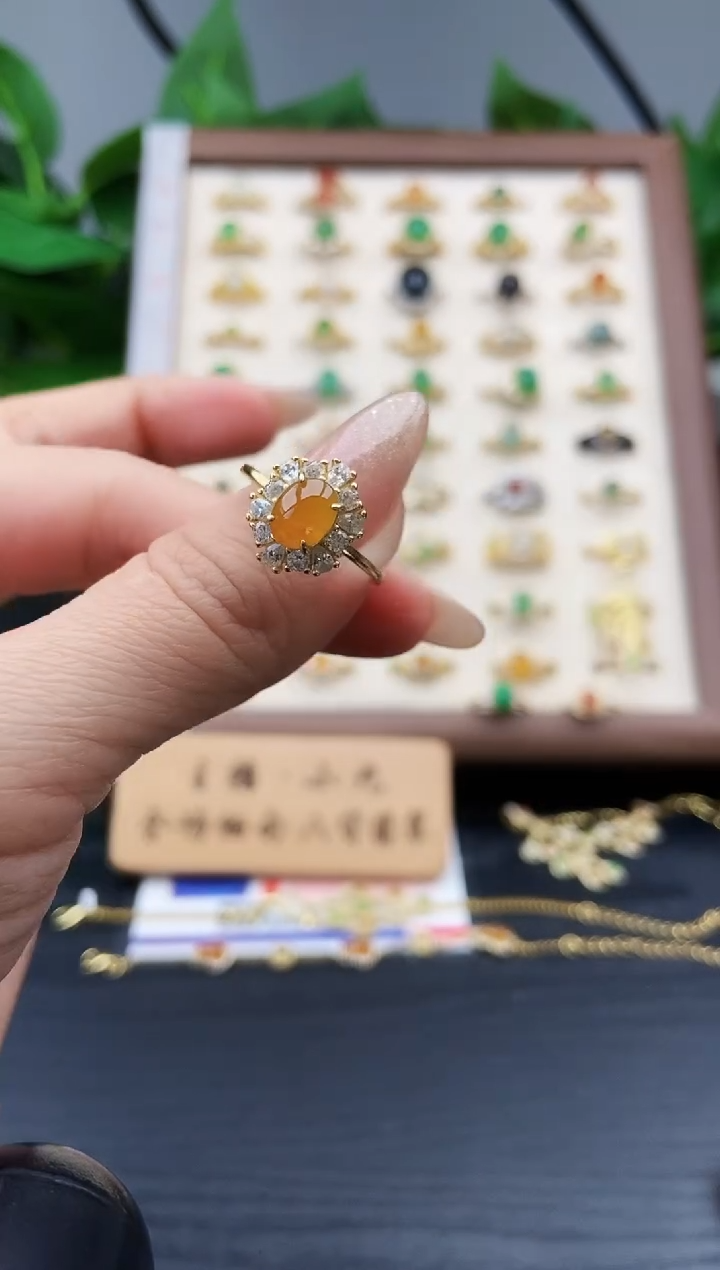 银S925镶嵌戒指翡翠12