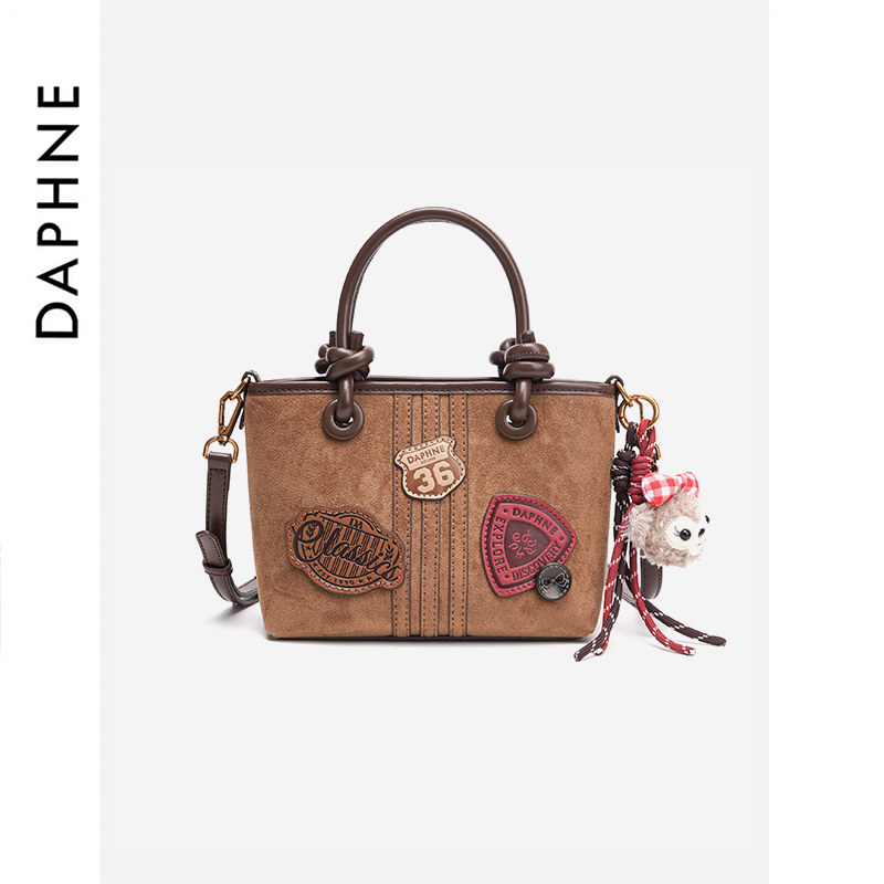 Daphne/达芙妮法式托特包单肩包印花腋下复古秋冬女包25067