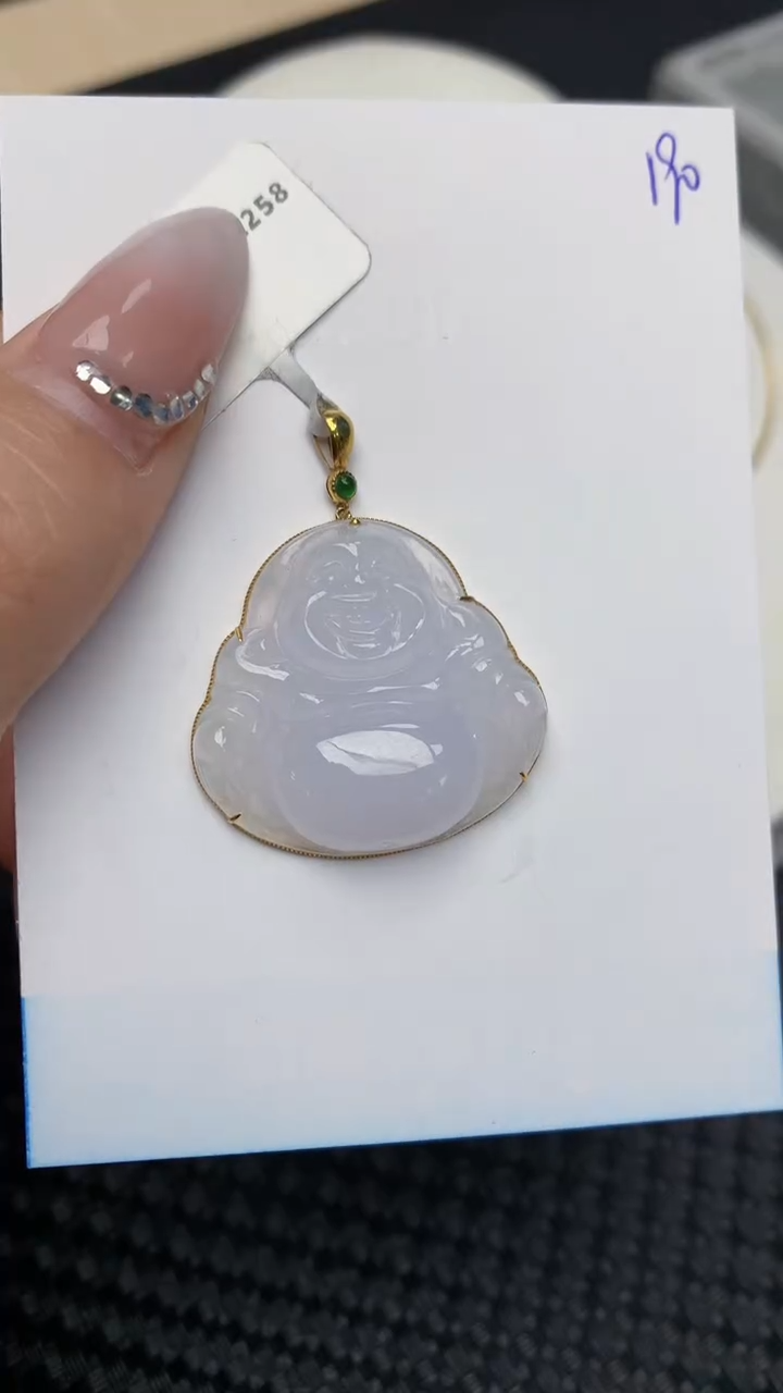 【闪购商品】翡翠颈饰18K金镶嵌 天然翡翠A货，