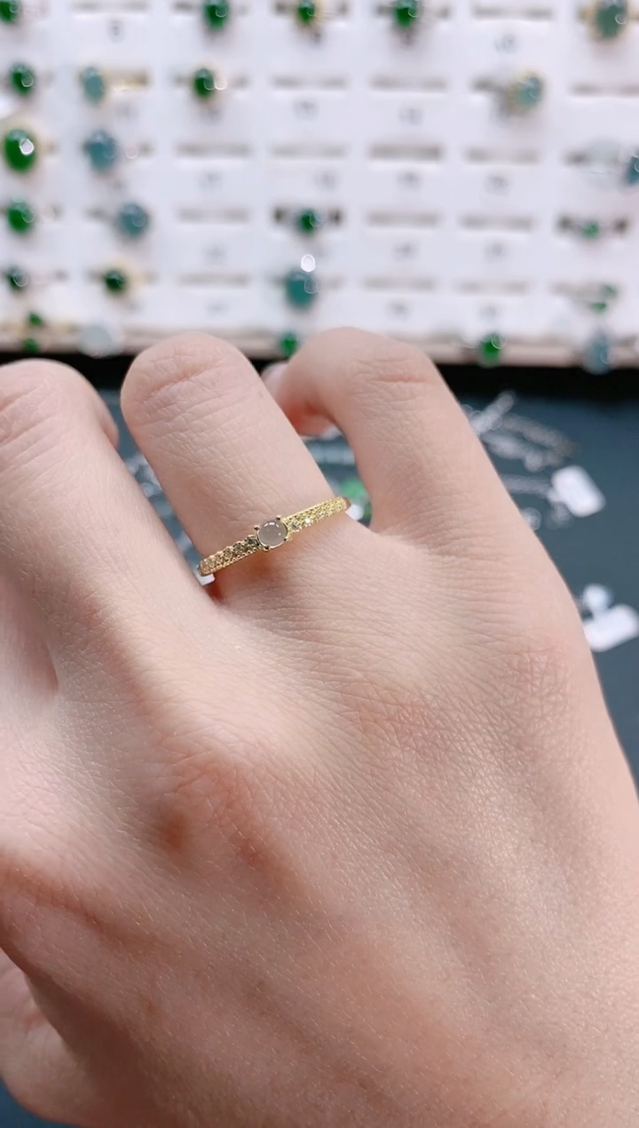 【闪购商品】翡翠戒指银S925镶嵌天然翡翠