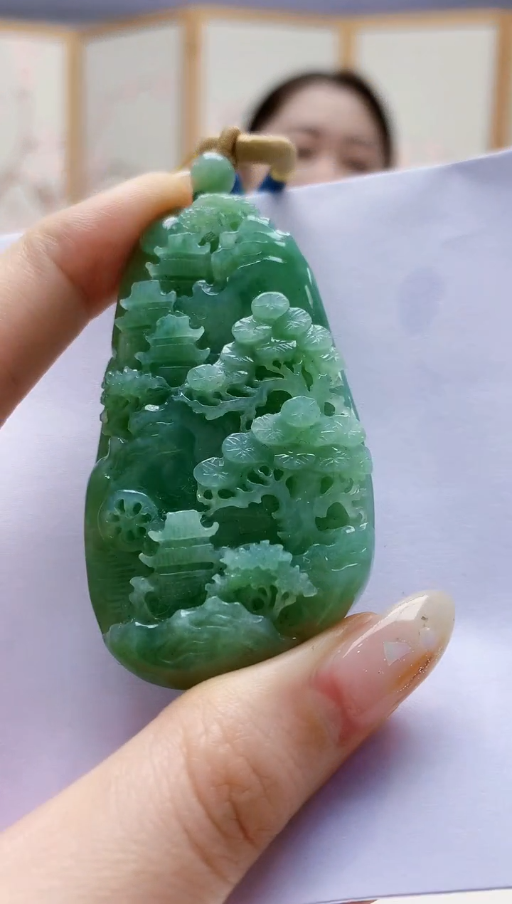 未镶嵌定制翡翠3099jw-毛货挂件54