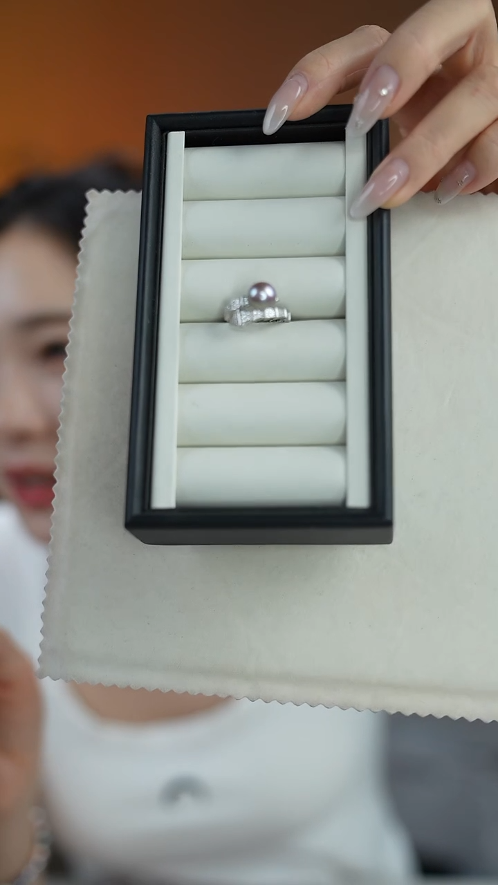 淡水珍珠银S925镶嵌项链灵蛇 戒指