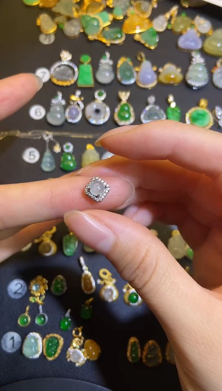 吊坠(不含链)银S925镶嵌翡翠1