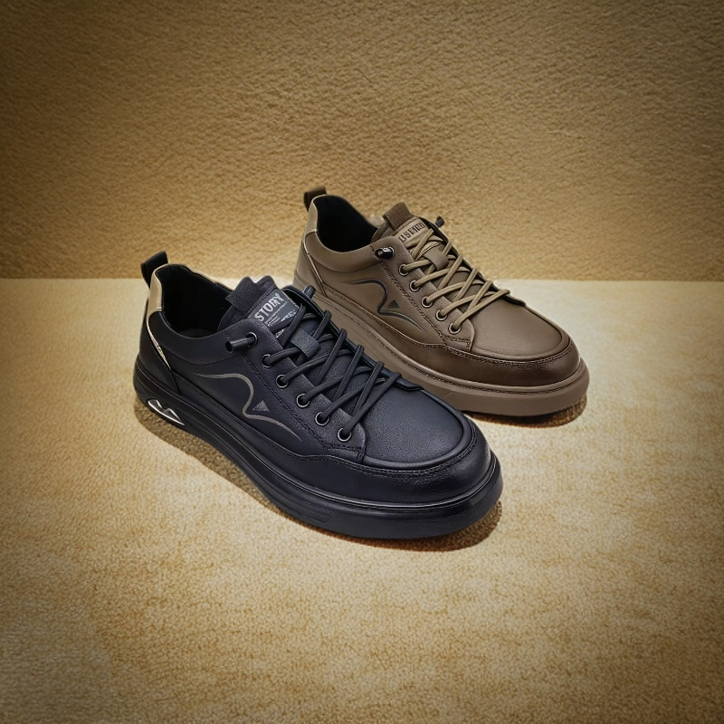 陇上红牛2025新款男士时尚百搭免系带经典板鞋男士休闲耐磨5055