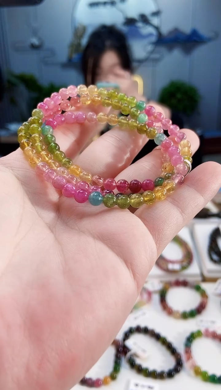 【闪购商品】碧玺手链未镶嵌G2488三圈颜色微差发1