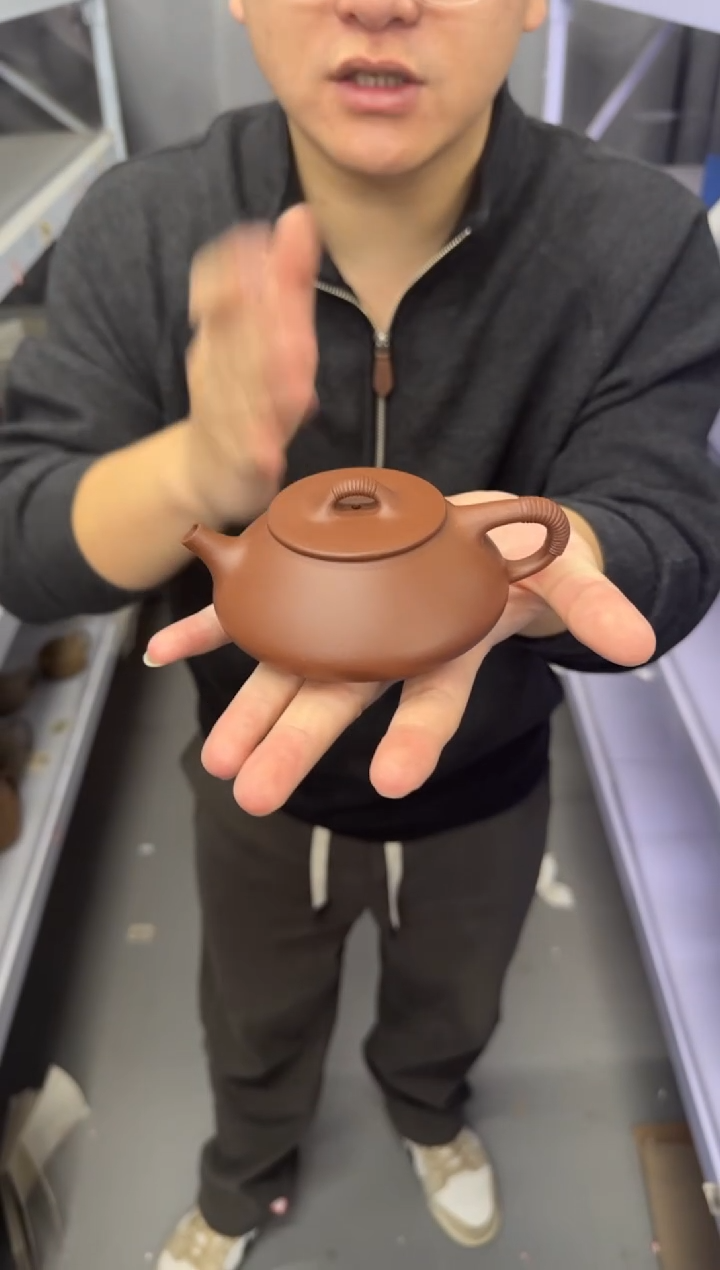 茶壶紫砂底槽清  线瓢壶  160CC