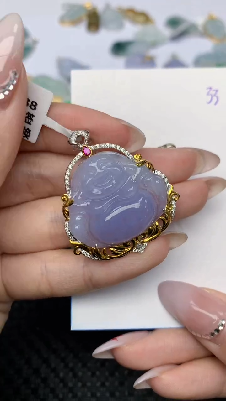 【闪购商品】翡翠颈饰18K金镶嵌 天然翡翠A货，
