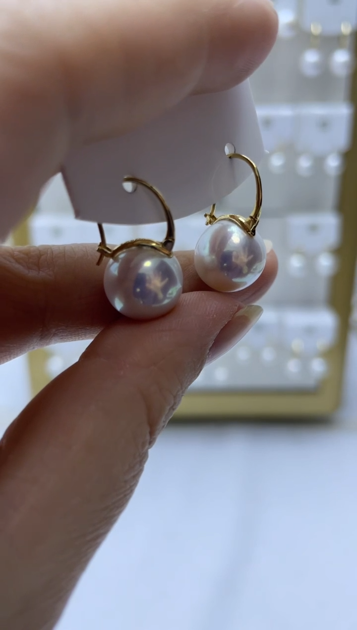 18K金镶嵌耳饰淡水珍珠184