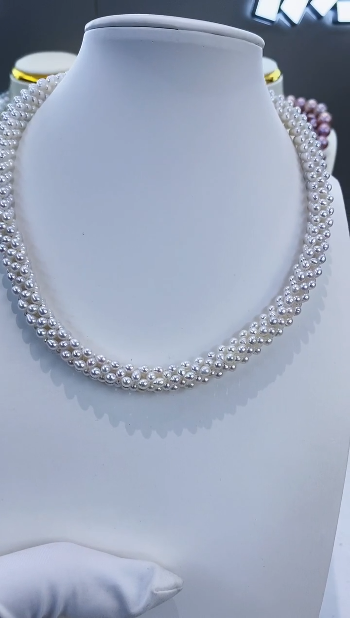 项链未镶嵌淡水珍珠Y淡水毛毛虫项链3-4