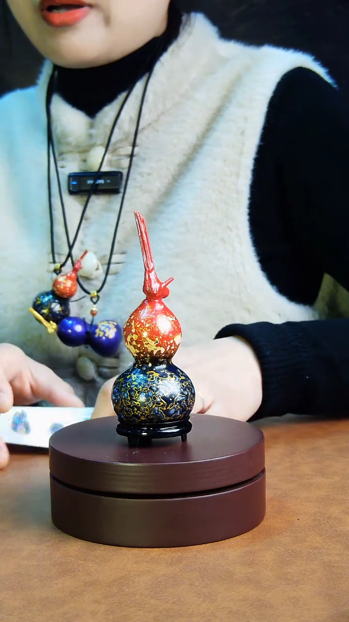 【闪购商品】34直播一物一图大漆酒葫芦送底座送挂绳