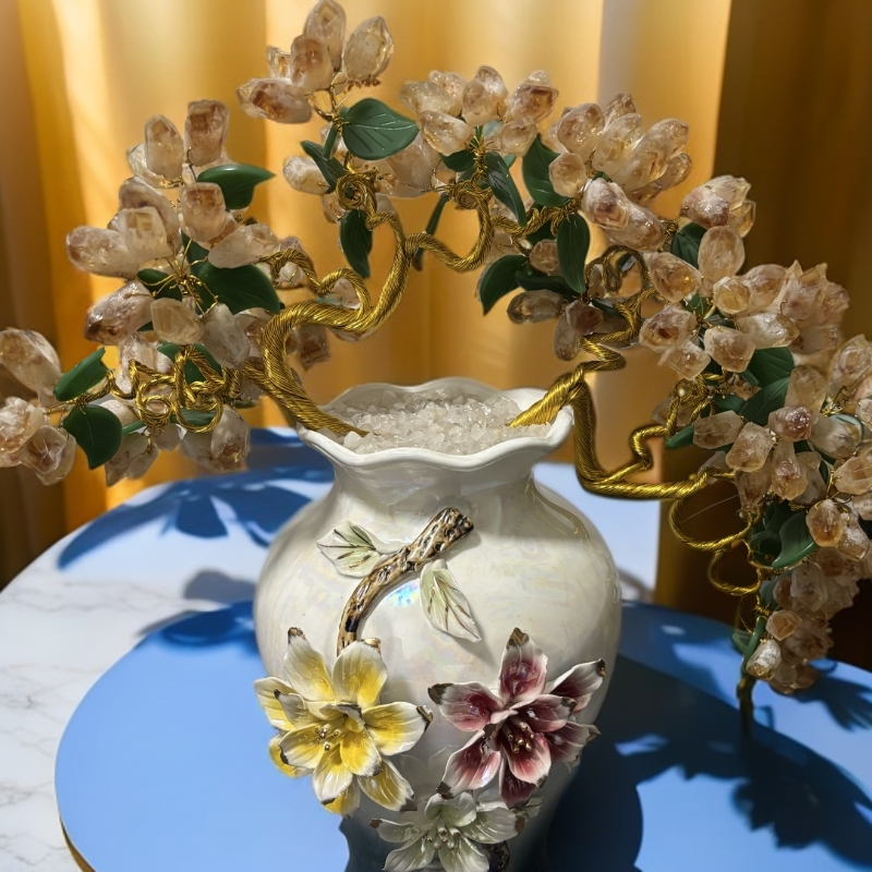 黄水晶原石轻奢创意居家办公摆件