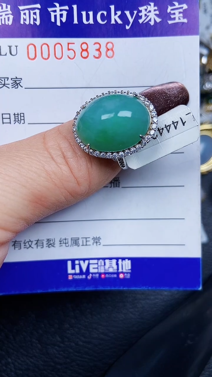 颈饰银S925镶嵌翡翠5838
