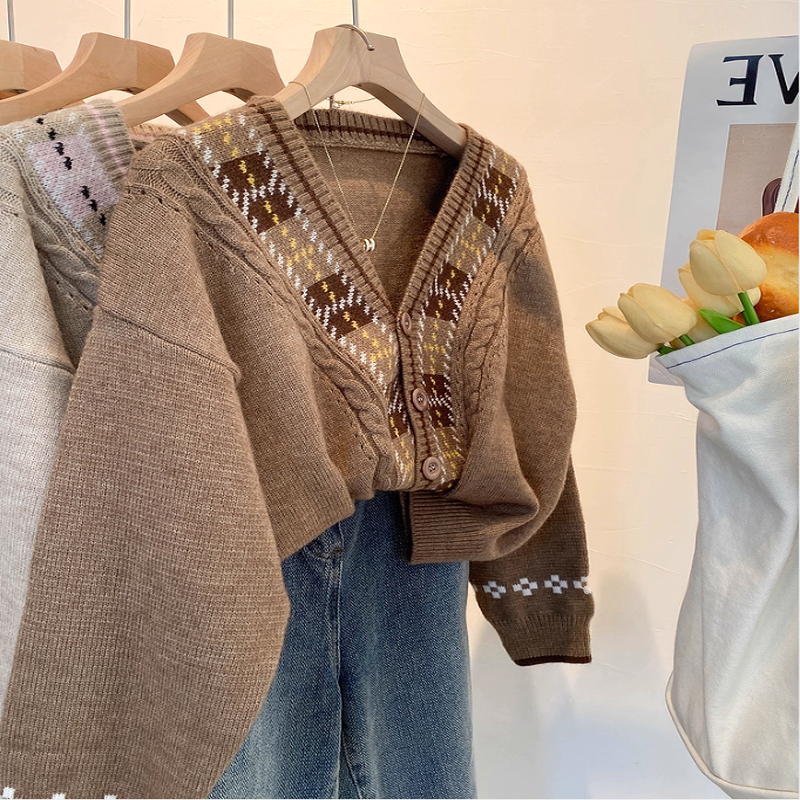 （851-900）秋冬款靓妹开衫新款毛衣慵懒风毛衣宽松