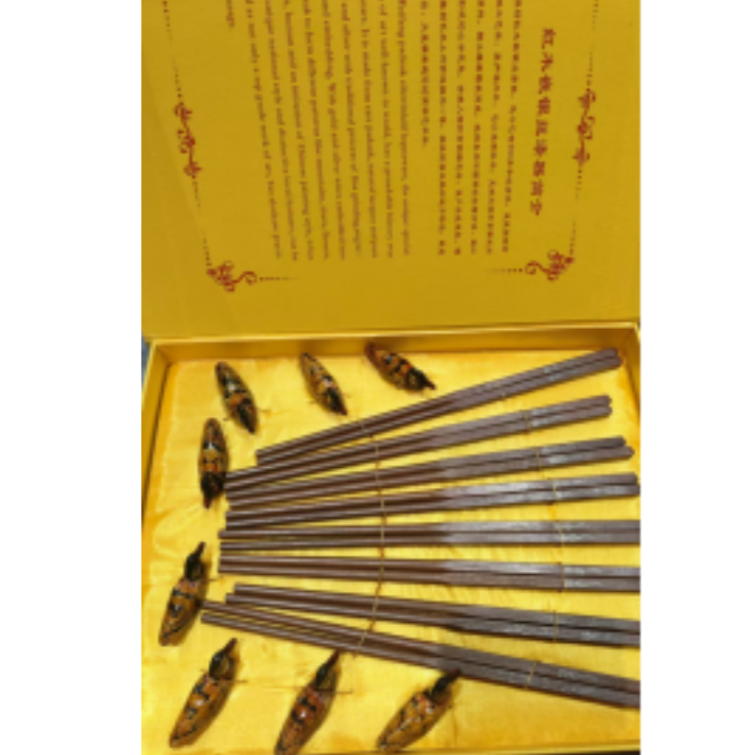 红木嵌银丝筷子潍坊特色礼品