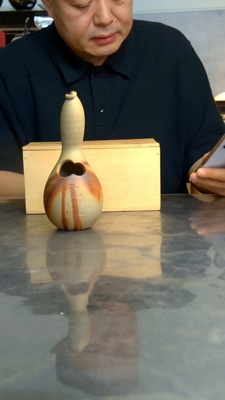 长**弓日本备前烧花器