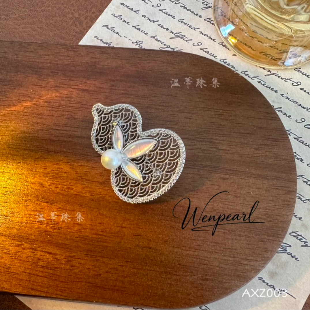 AXZ003【福禄生辉】天然淡水珍珠胸针