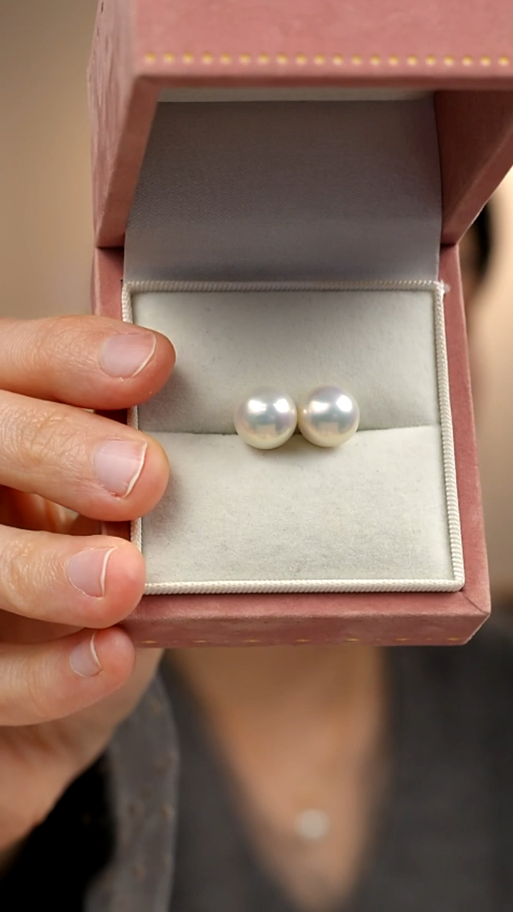 【闪购商品】淡水珍珠耳饰银S925镶嵌9-10微瑕