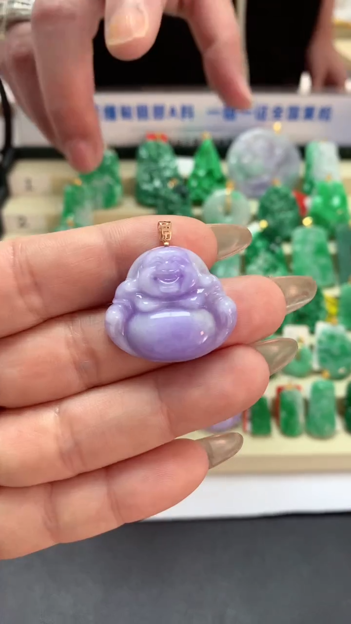 【闪购商品】翡翠吊坠(不含链)18K金镶嵌挂件