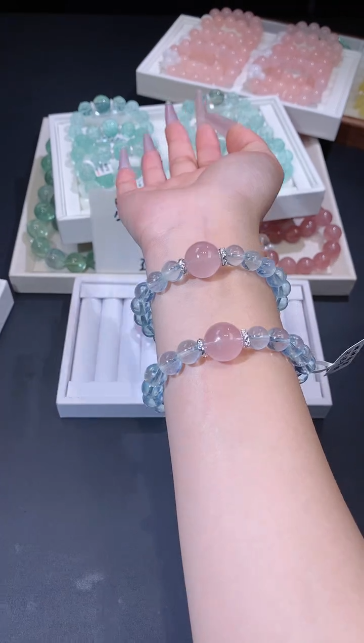 合金手链海蓝宝石1227.12海蓝宝手串 多样性发其一