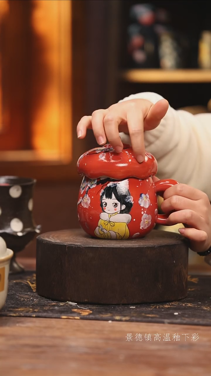 陶瓷景德镇高温釉下手绘陶瓷@L772@