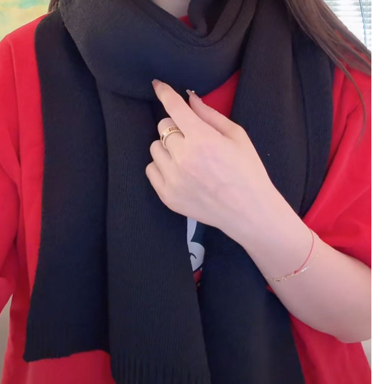 【NO退NO换】韩国东大门春款深色围巾