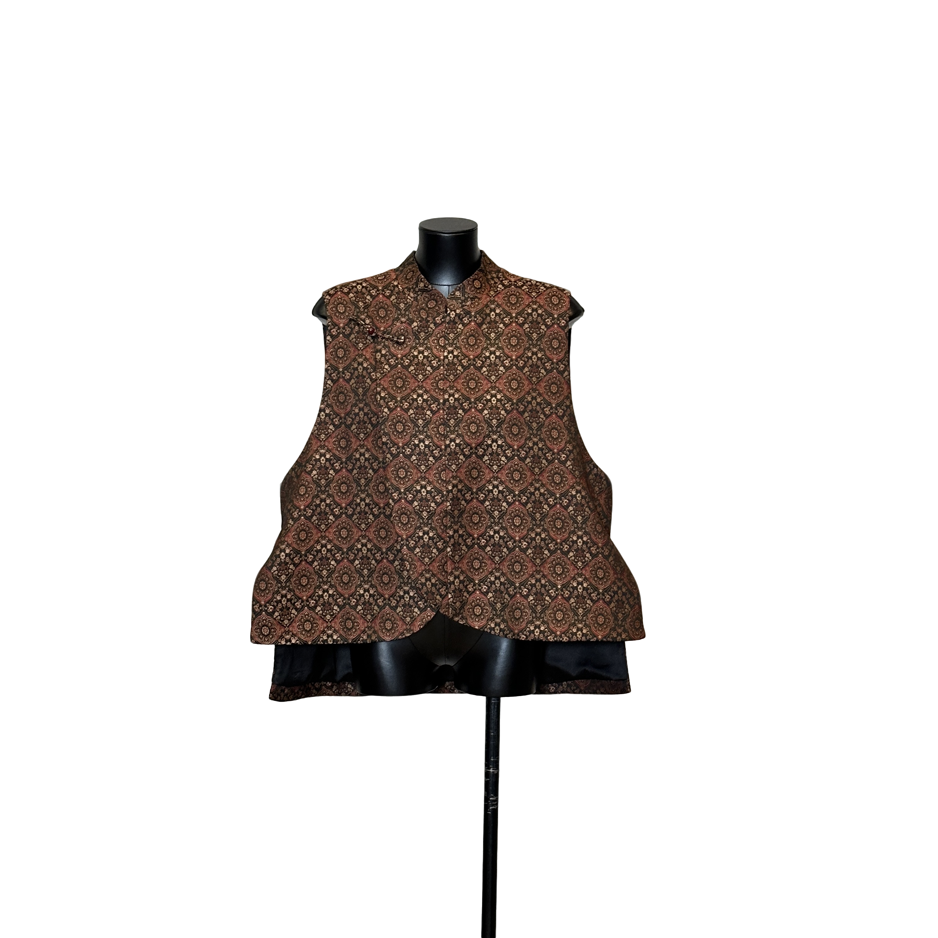 「利琪高订」国风新中式气质轻奢百搭宋锦斜襟马甲上衣A6892