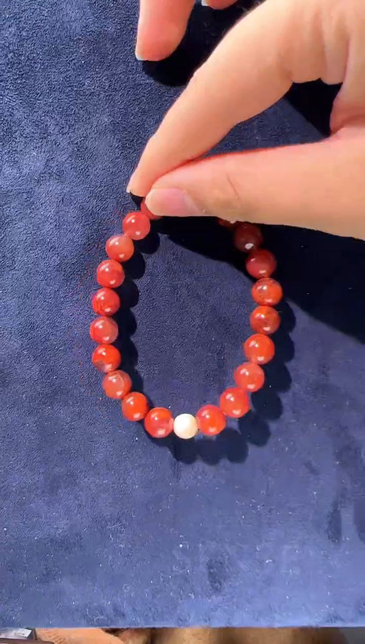 【闪购商品】南红玛瑙手串未镶嵌8.5mm瓦西南红手串单圈