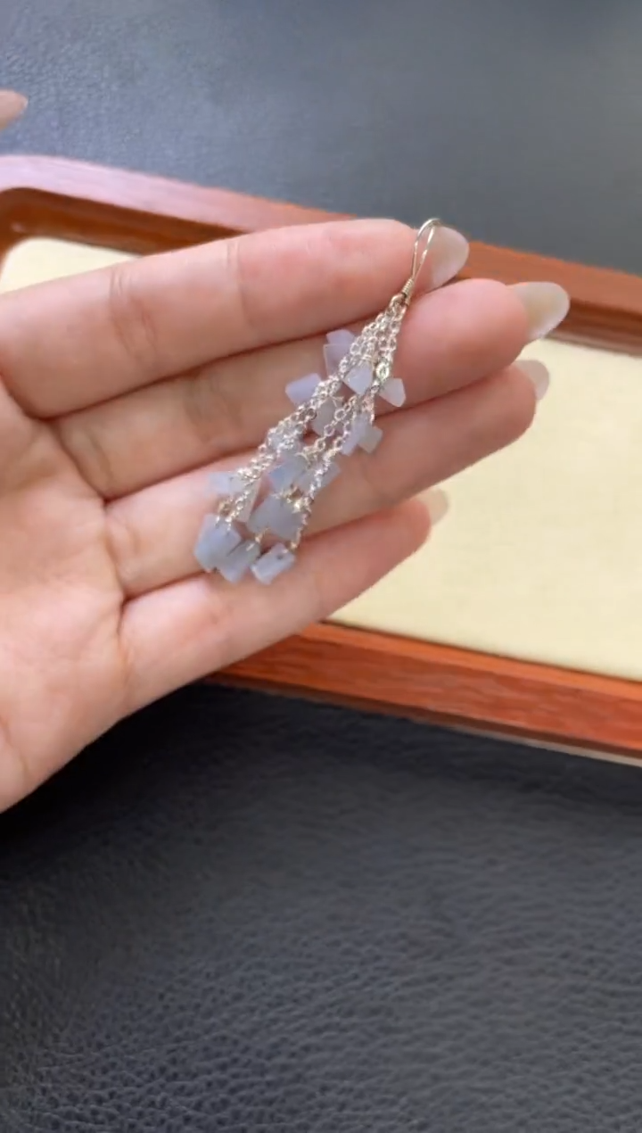 【闪购商品】翡翠耳饰银S925镶嵌耳饰