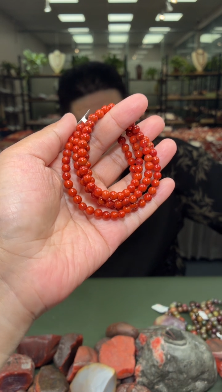 未镶嵌手链南红玛瑙多圈手串一条约5mm+多样性发货