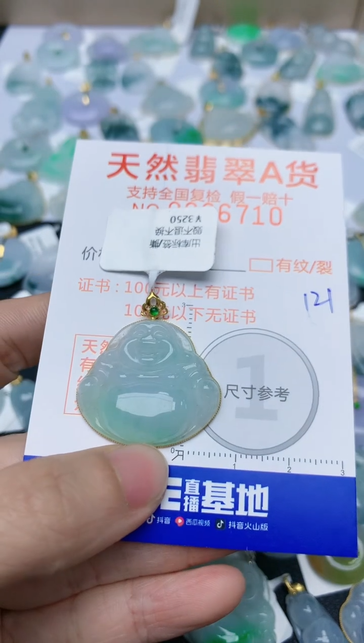 【闪购商品】翡翠颈饰18K金镶嵌天然翡翠A货    