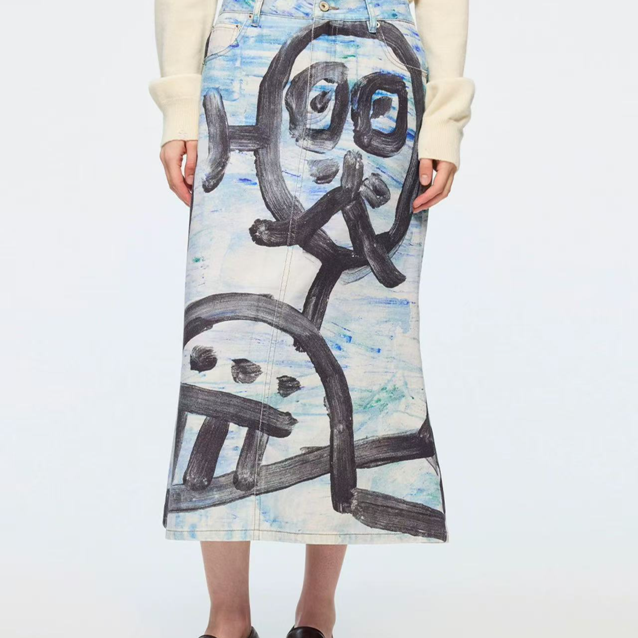 UOOYAA/乌丫| 蓬皮杜中心胶囊系列牛仔鱼尾半裙1799