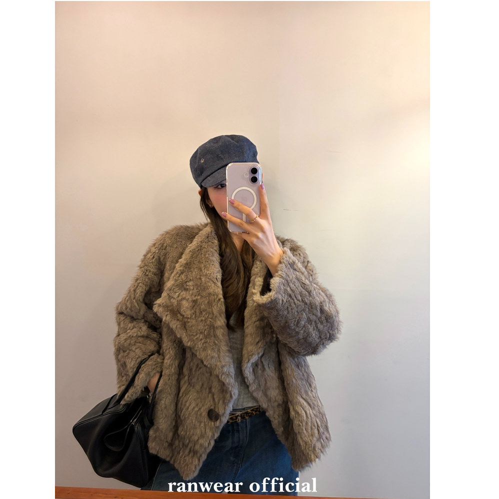 人造皮草 Ranwear‘旧场暖阳’'环保毛 荡领微廓小湖冬季