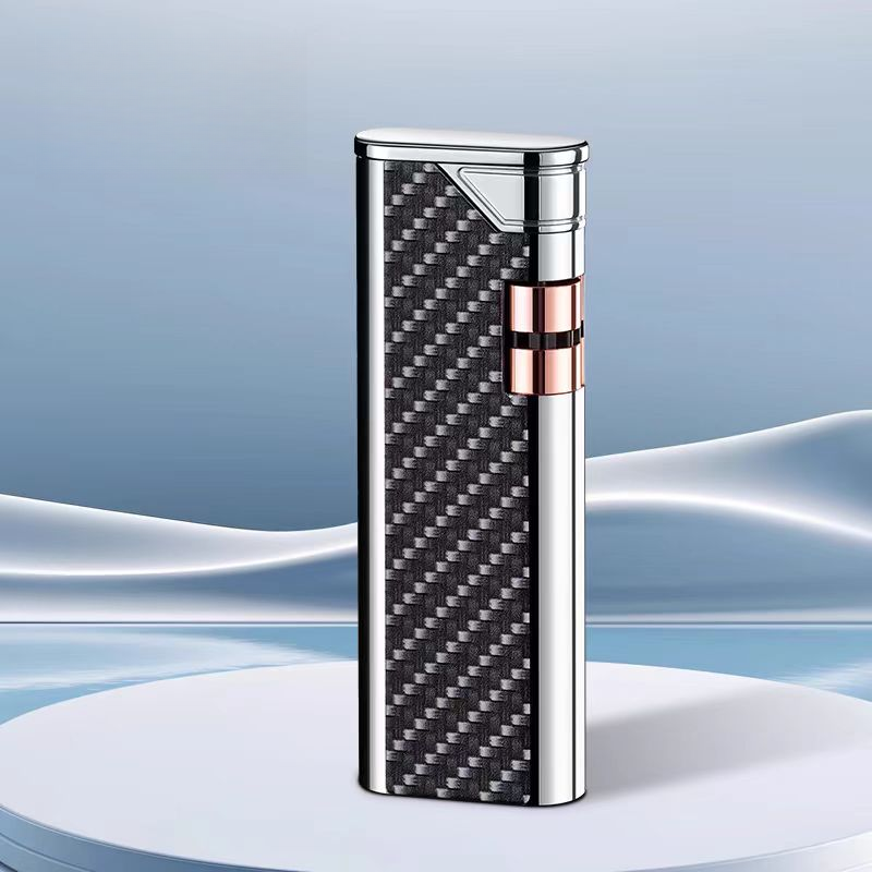 CL2311 侧滑金属图案个性打火机创意 碳纤维