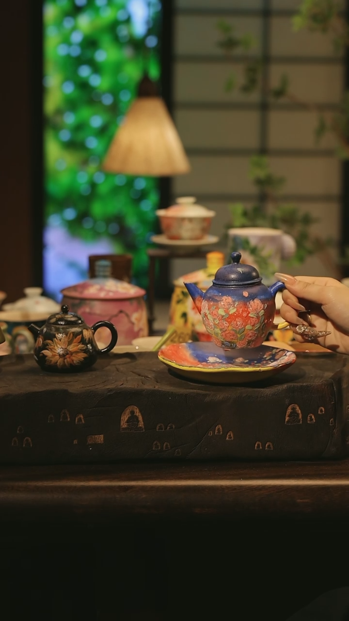 陶瓷景德镇高温手绘釉下彩设计师款式