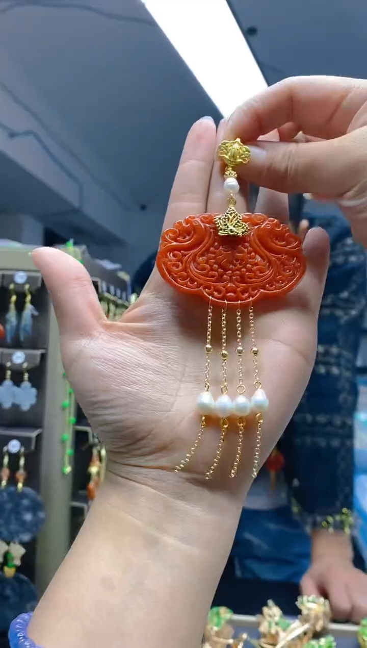 【闪购商品】翡翠耳饰合金0317翡翠压襟