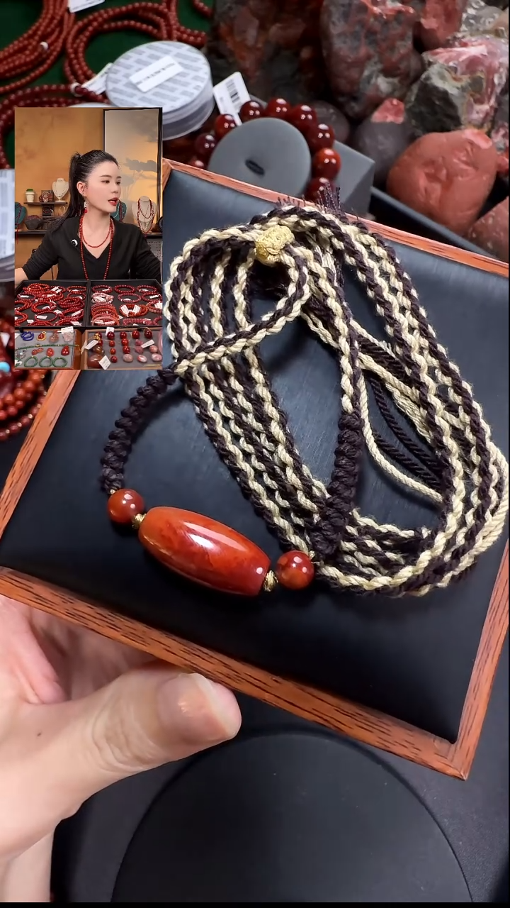 项链未镶嵌南红玛瑙肇****湾原矿瓦西妖火编绳吊坠多样性发