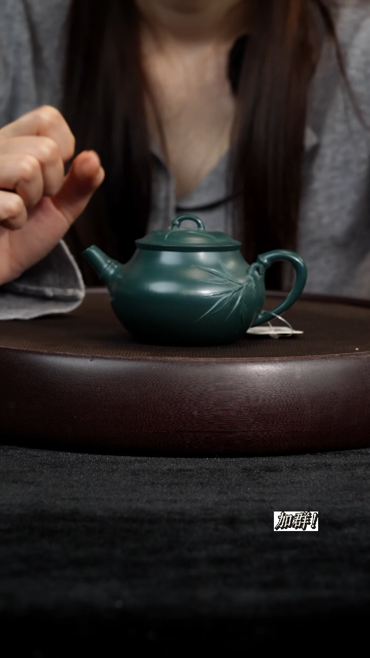 茶壶紫砂WJ919398绿泥竹节150c