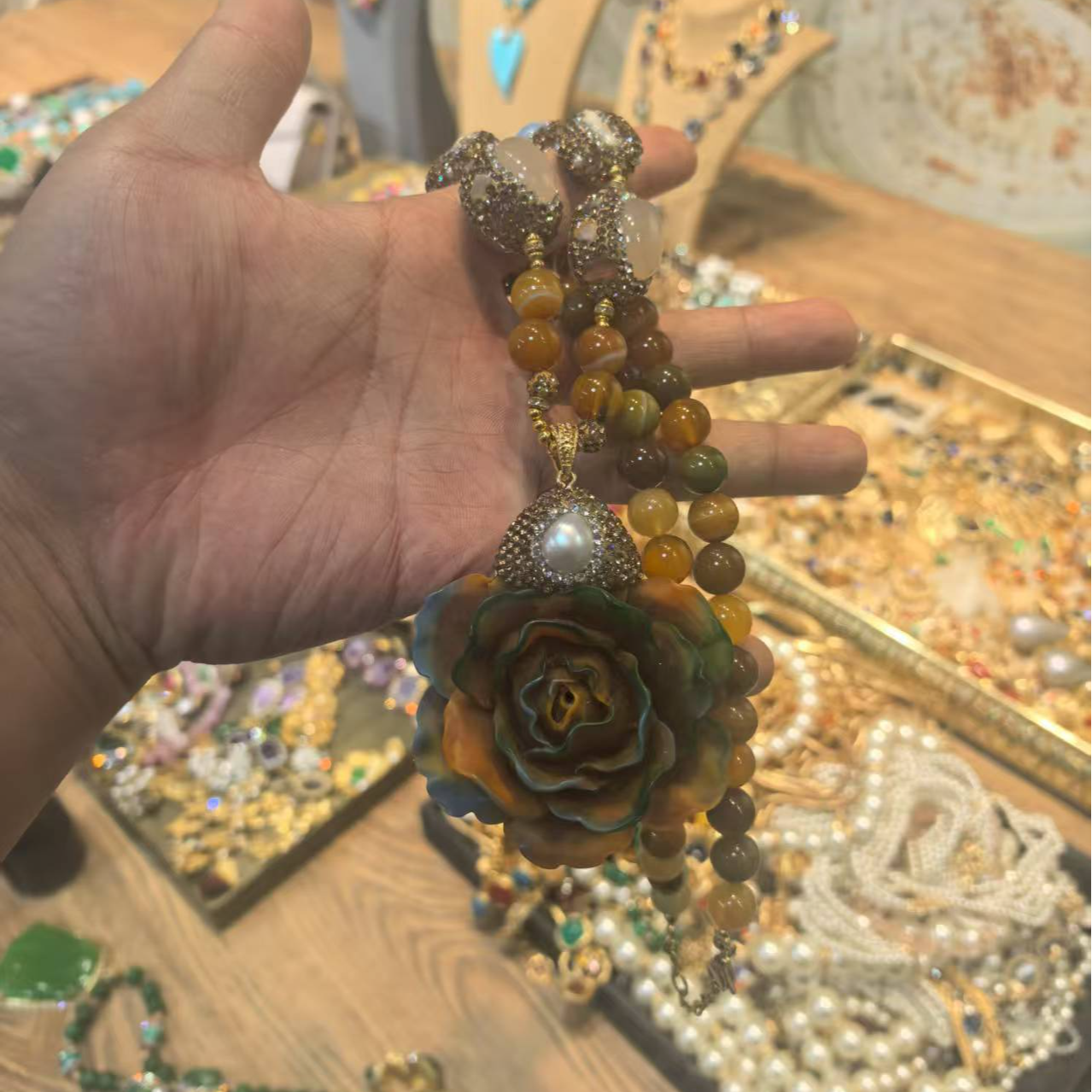 铜合金项链 粉曼苏维娜丝系列 水滴手工轻奢手作百搭临时