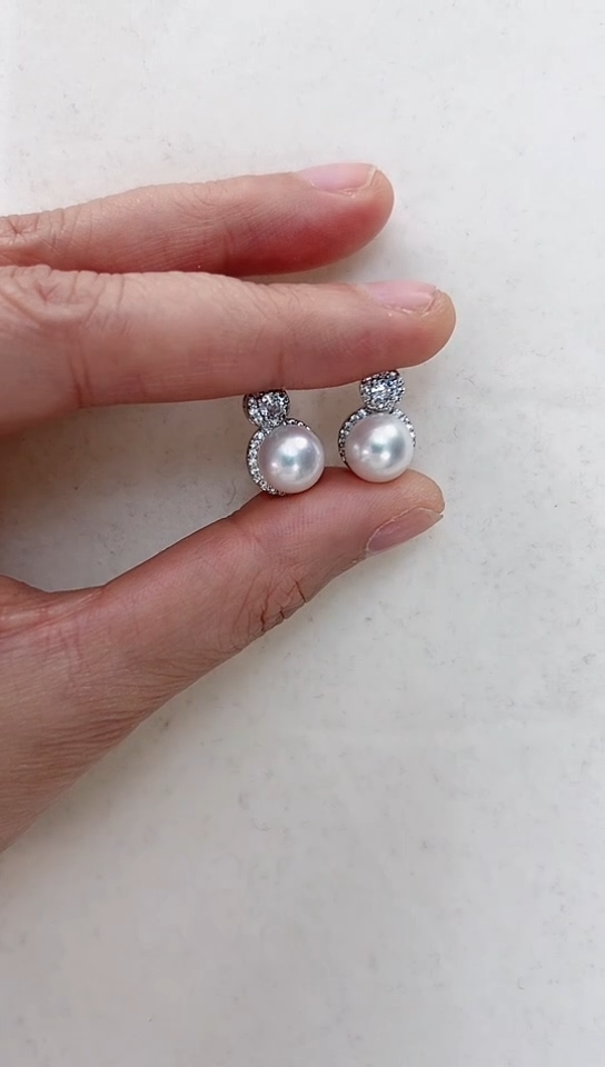 【闪购商品】淡水珍珠耳饰合金银色王菲