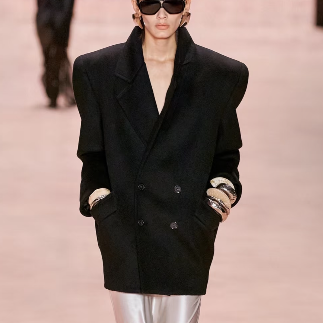 全新未使用 YSL/圣罗兰 /双排扣大衣/36码