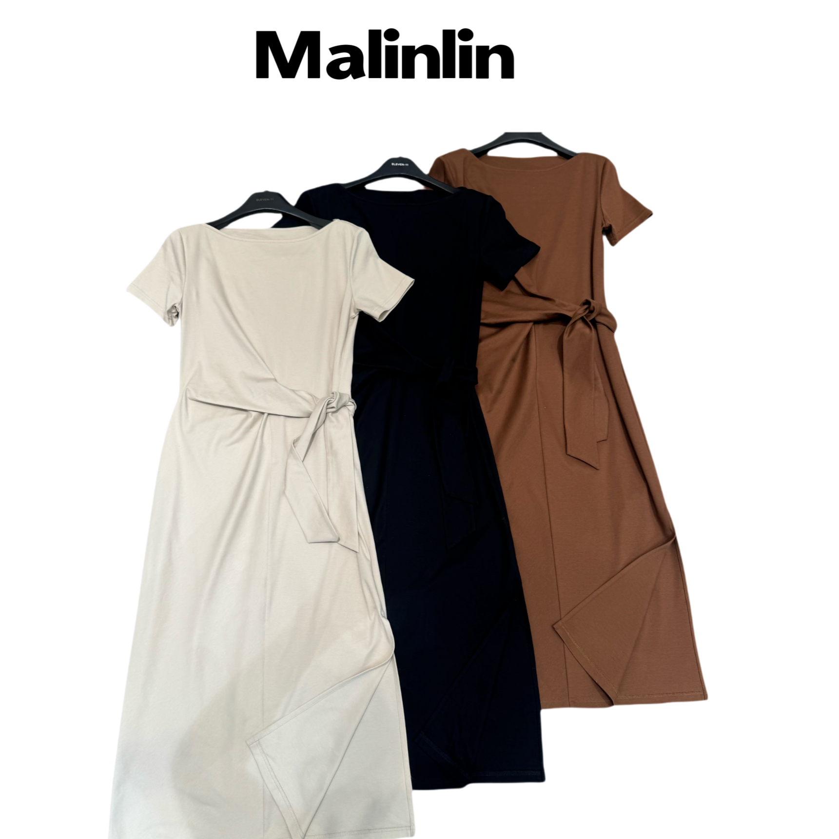 千金风纯色印花连衣裙女装贝果复古风