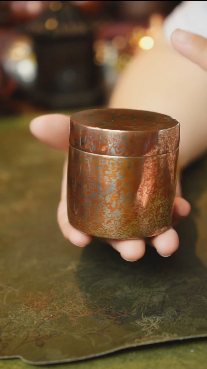 高端木纹金茶叶罐【冲之雅器】