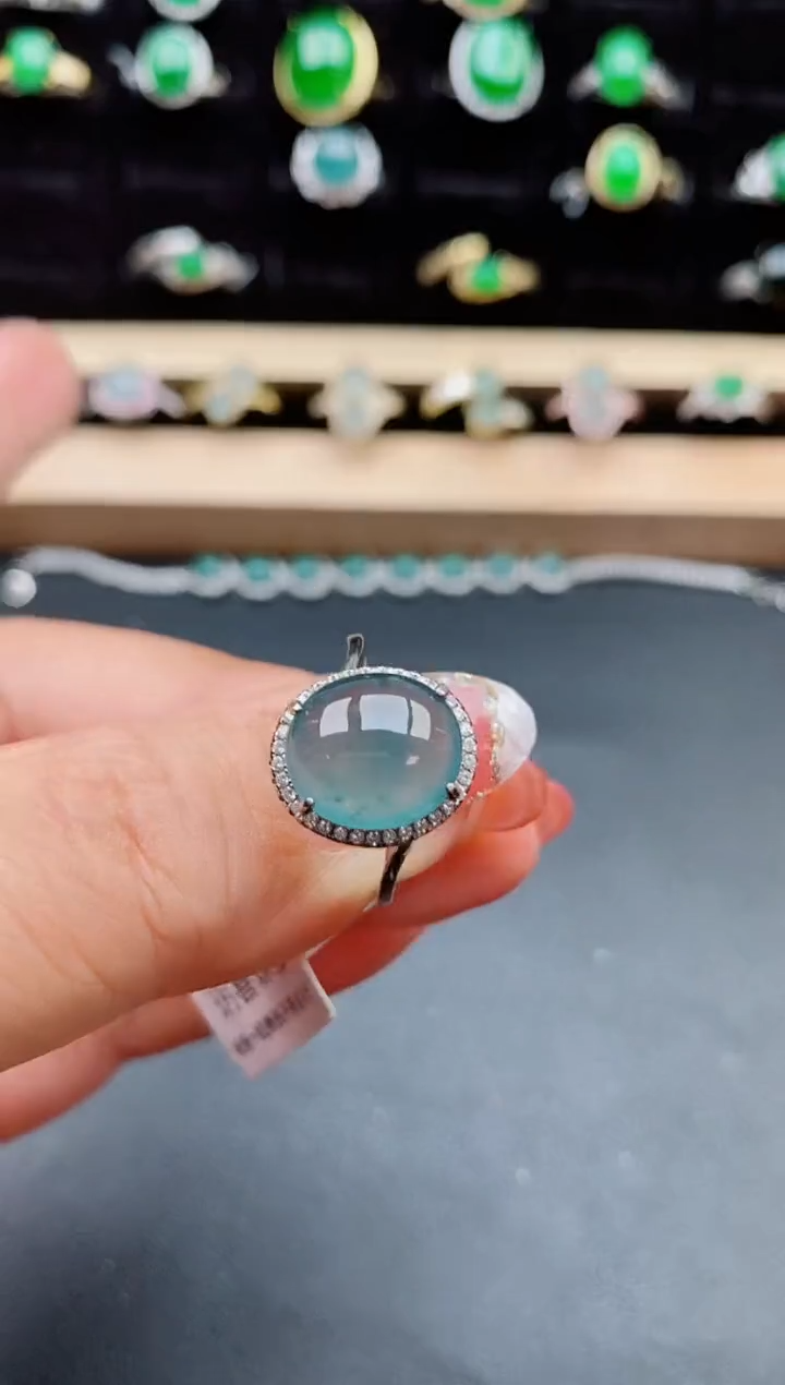 【闪购商品】翡翠戒指银S925镶嵌080500