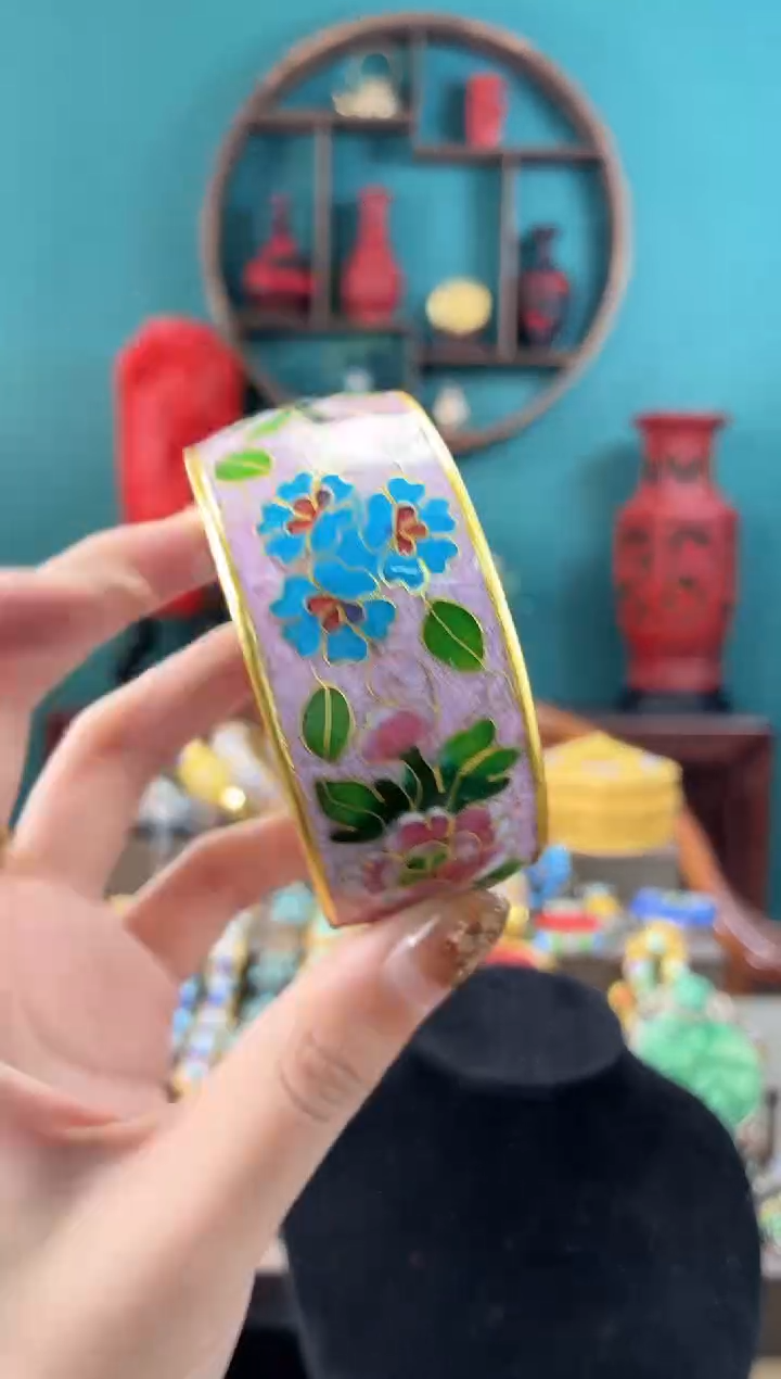 冉**升 非遗景泰蓝轮胎镯子59-65粉色