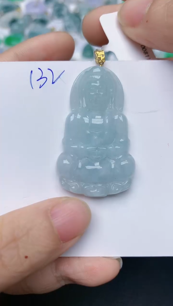 【闪购商品】翡翠颈饰18K金镶嵌天然翡翠A货    