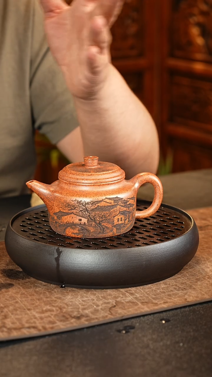 龙骨金砂柴烧德钟紫砂壶