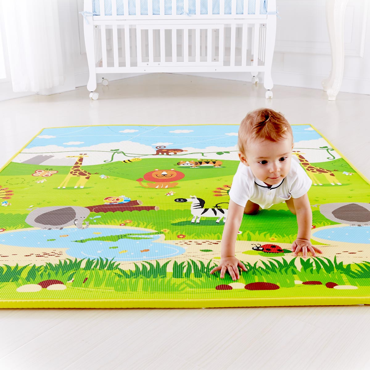 Hape丛林动物爬行垫大号儿童爬爬垫