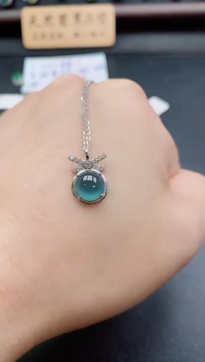 套链银S925镶嵌翡翠1