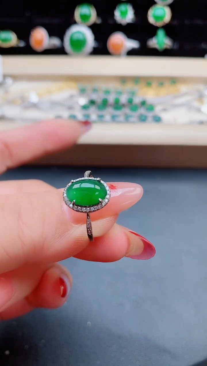 【闪购商品】翡翠戒指银S925镶嵌508550