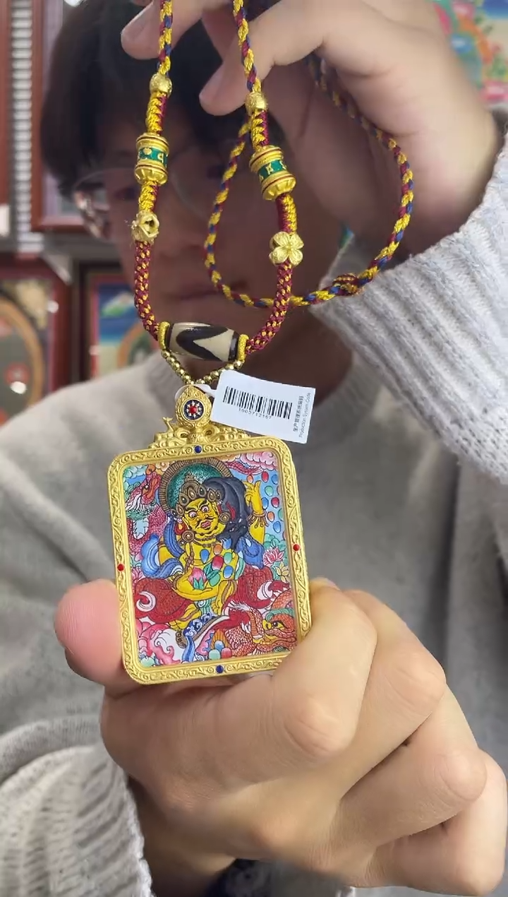 吊坠黄cc 纯手绘唐卡（非质量问题 不退不换）